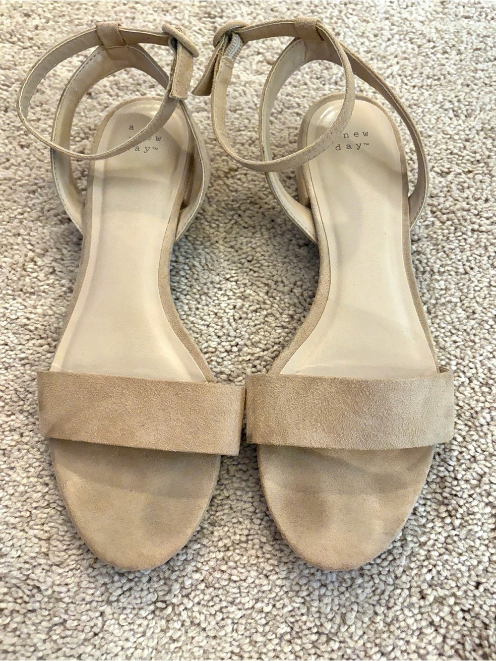 a new day Tan Suede Ankle-Strap Sandals